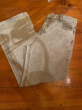 Ashley Mason Women's Wide-Leg Jeans in Light Gray Wash